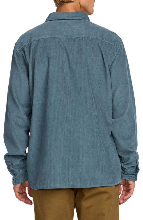 Billabong Bong Days Cotton Corduroy Button-up Shirt In Blue