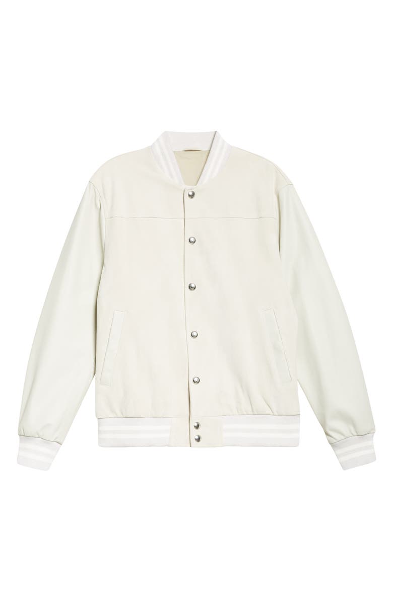 Eleventy Leather Bomber Jacket, Alternate, color, 02-01 Sand And White