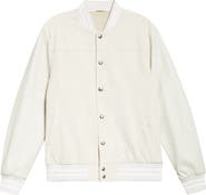 Eleventy Leather Bomber Jacket