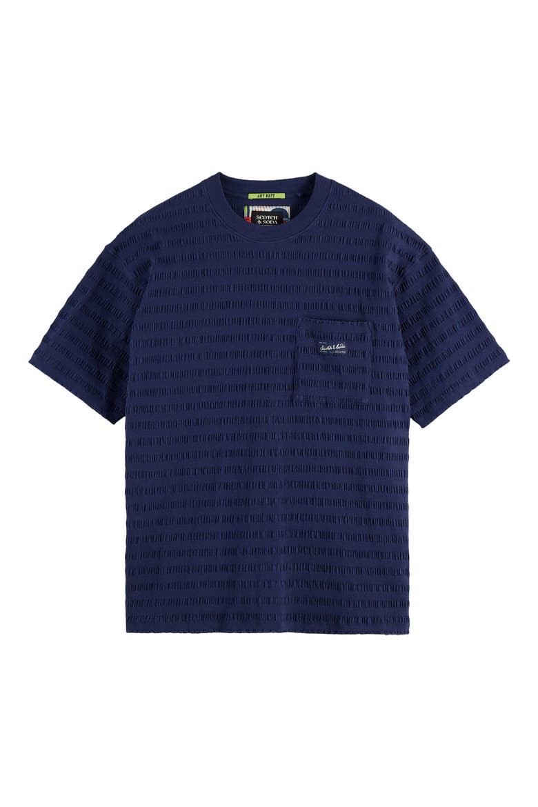 Texture Stripe T-Shirt, Alternate, color, PEACOAT