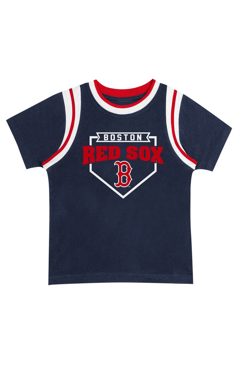 Outerstuff Toddler Fanatics Branded Navy/Gray Boston Red Sox Bases Loaded T-Shirt & Shorts Set, Alternate, color, 