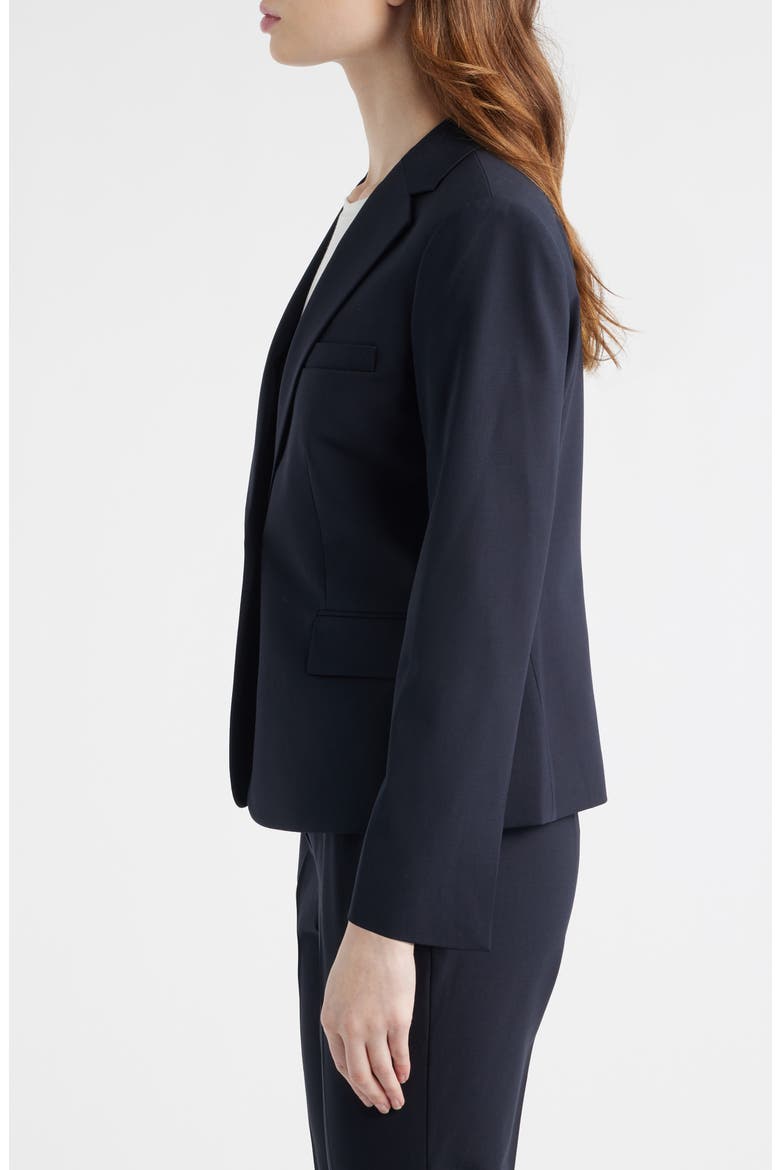 Slim Fit Stretch Wool One Button Blazer, Alternate, color, DEEP NAVY