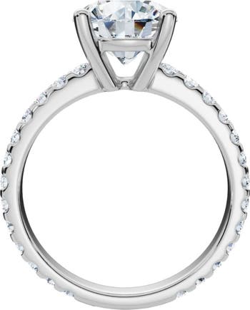Certified 3.40Ct Round Cut Diamond Engagement Ring 14k Gold Lab Grown