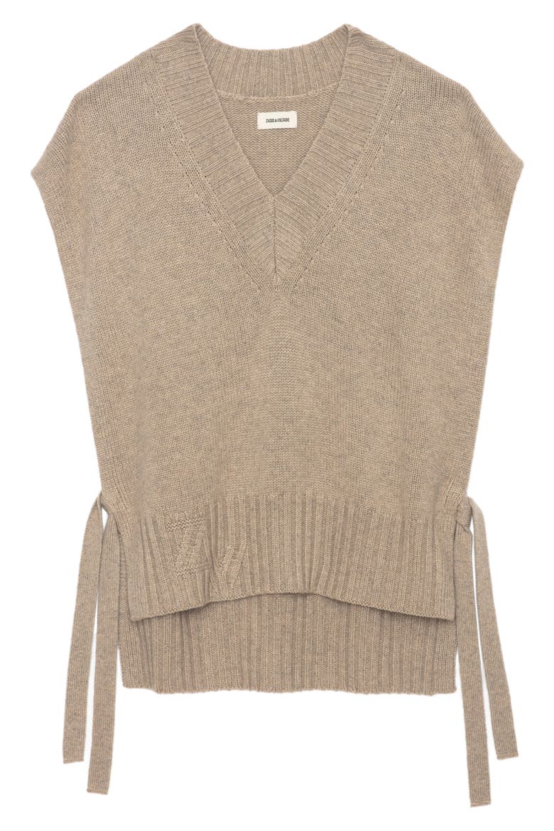 Maddy Cashmere Sweater Vest, Alternate, color, OATMEAL