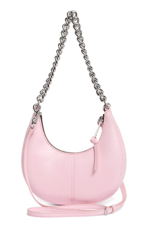 Marc Jacobs Mini Crescent Crinkle Leather Crossbody Bag In Bubblegum