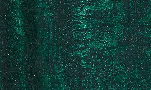 Connected Apparel Metallic Cowl Neck Sleeveless Gown In Emerald