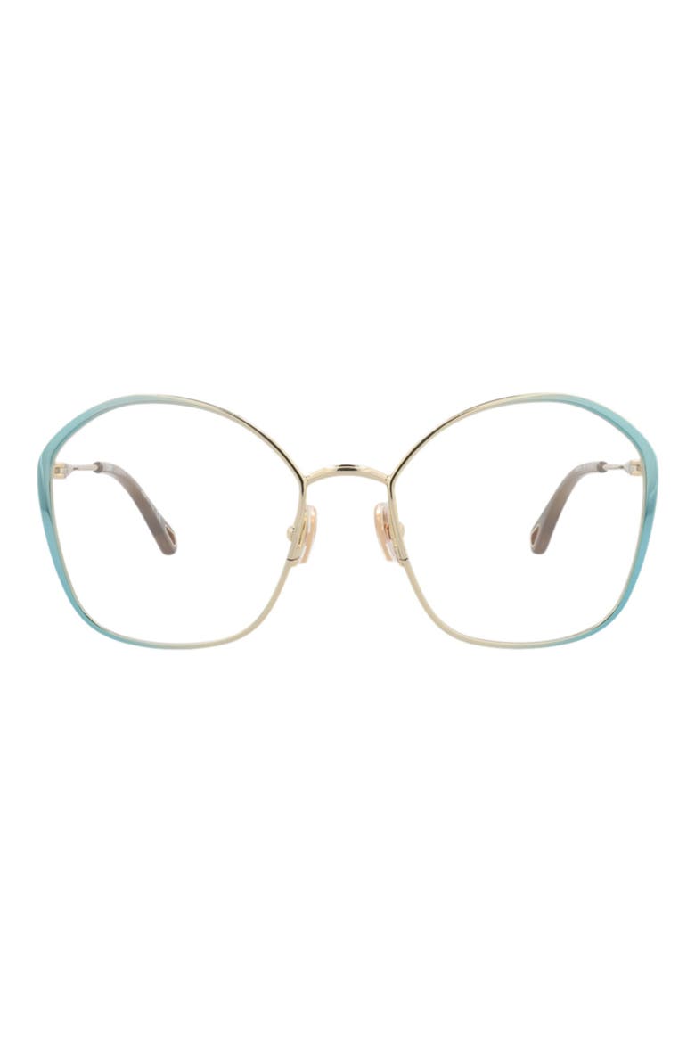53mm Round Optical Glasses, Main, color, LIGHT BLUE TRANSPARENT