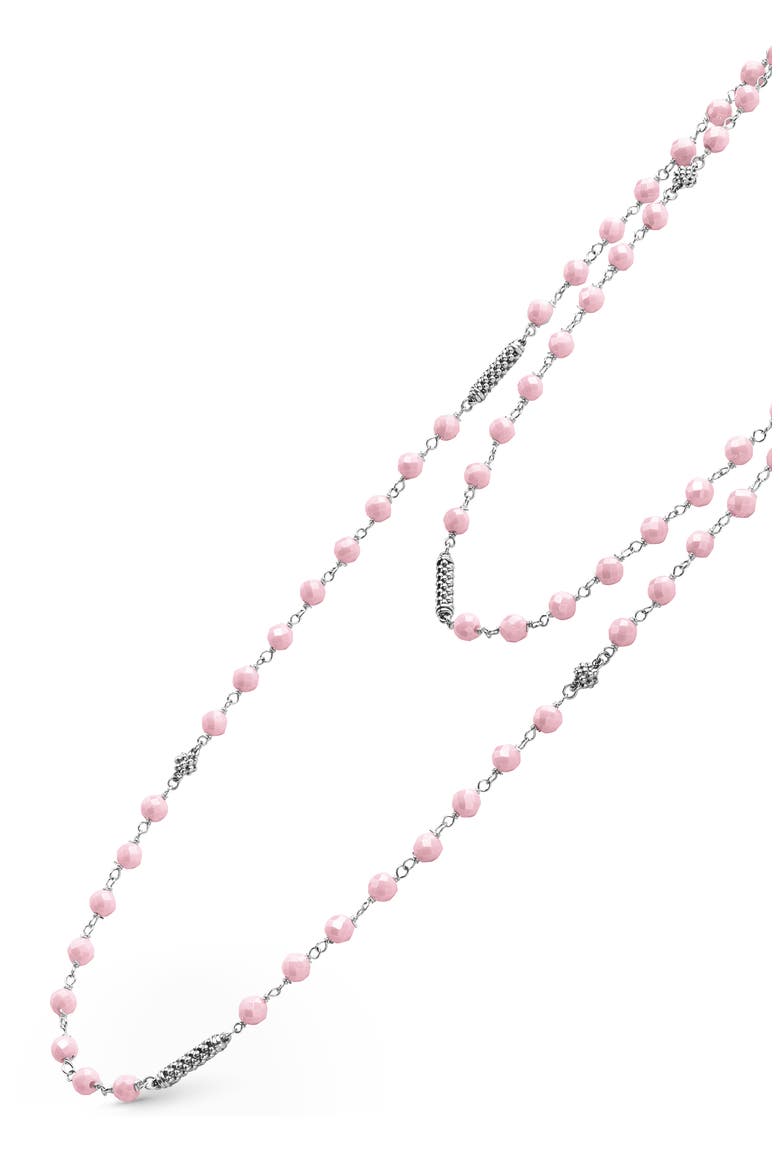 Caviar Icon Pink Ceramic Bead Long Necklace, Alternate, color, PINK