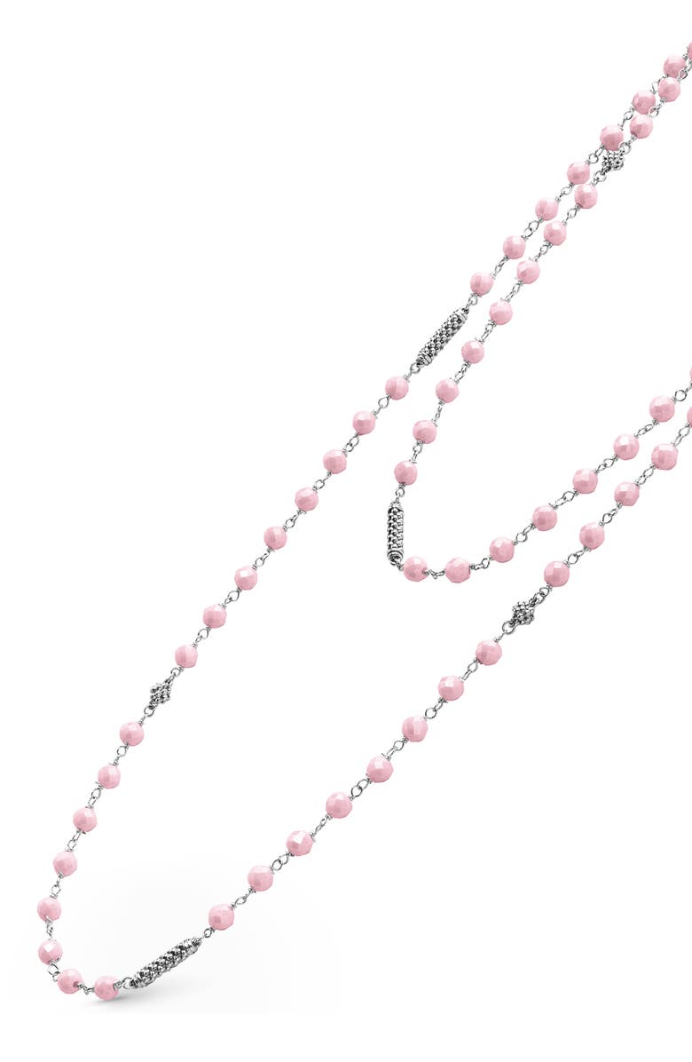 LAGOS Caviar Icon Pink Ceramic Bead Long Necklace, Alternate, color, Pink
