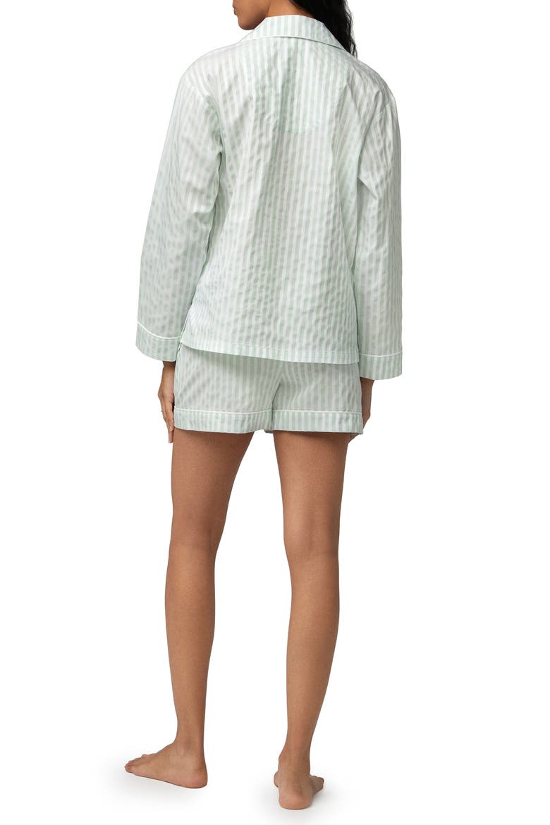 Stripe Organic Cotton Short Pajamas, Alternate, color, MINT 3D STRIPE