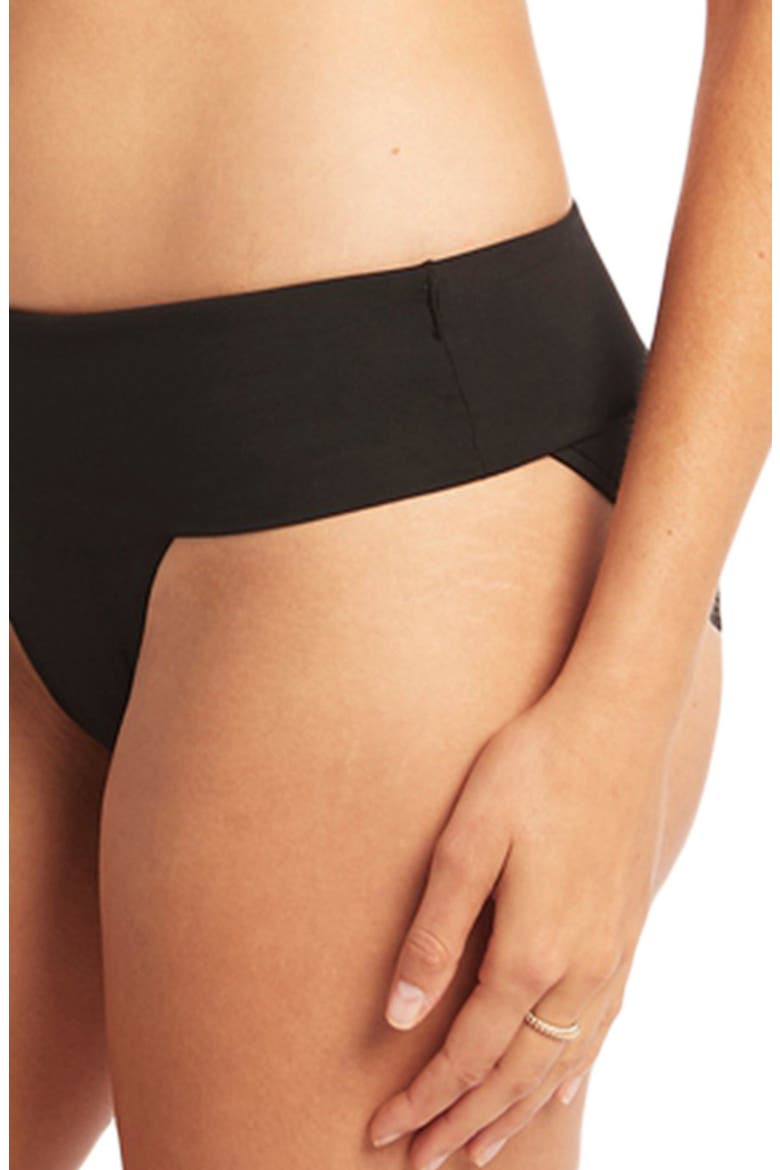 Essential Roll Band Bikini Bottoms, Alternate, color, BLACK