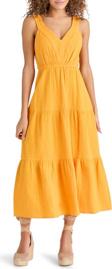 Steve Madden Amira Tiered Cotton Midi Dress | Nordstrom