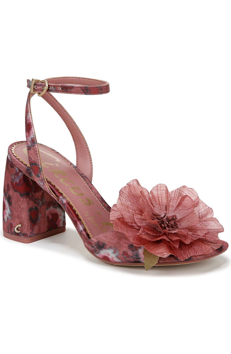Circus NY by Sam Edelman Aria Flower Ankle Strap Sandal, Main, color, Berry Blush Multi