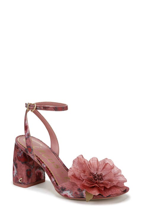 Aria Flower Ankle Strap Sandal (Women)