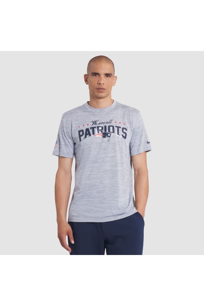 Men's Nike Silver New England Patriots 2025 Rivalries Collection Sideline Velocity Dri-FIT T-Shirt, Main, color, Silver