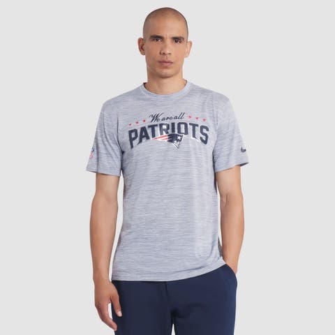 Men's Nike Silver New England Patriots 2025 Rivalries Collection Sideline Velocity Dri-FIT T-Shirt