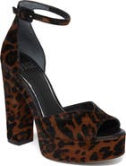 PAIGE Camryn Genuine Calf Hair Platform Ankle Strap Sandal