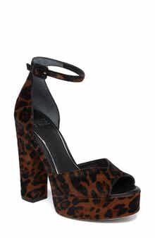 PAIGE Camryn Genuine Calf Hair Platform Ankle Strap Sandal