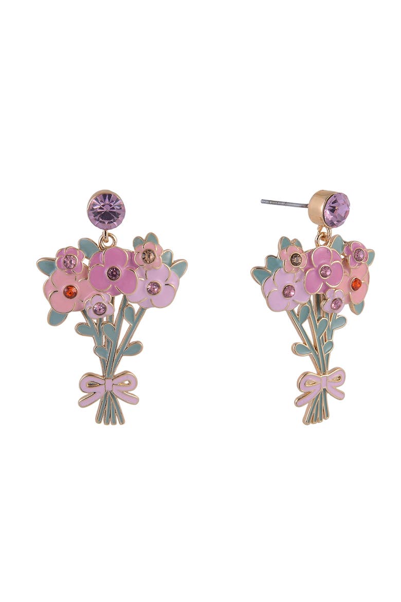 Flower Bouquet Earrings, Main, color, Pink