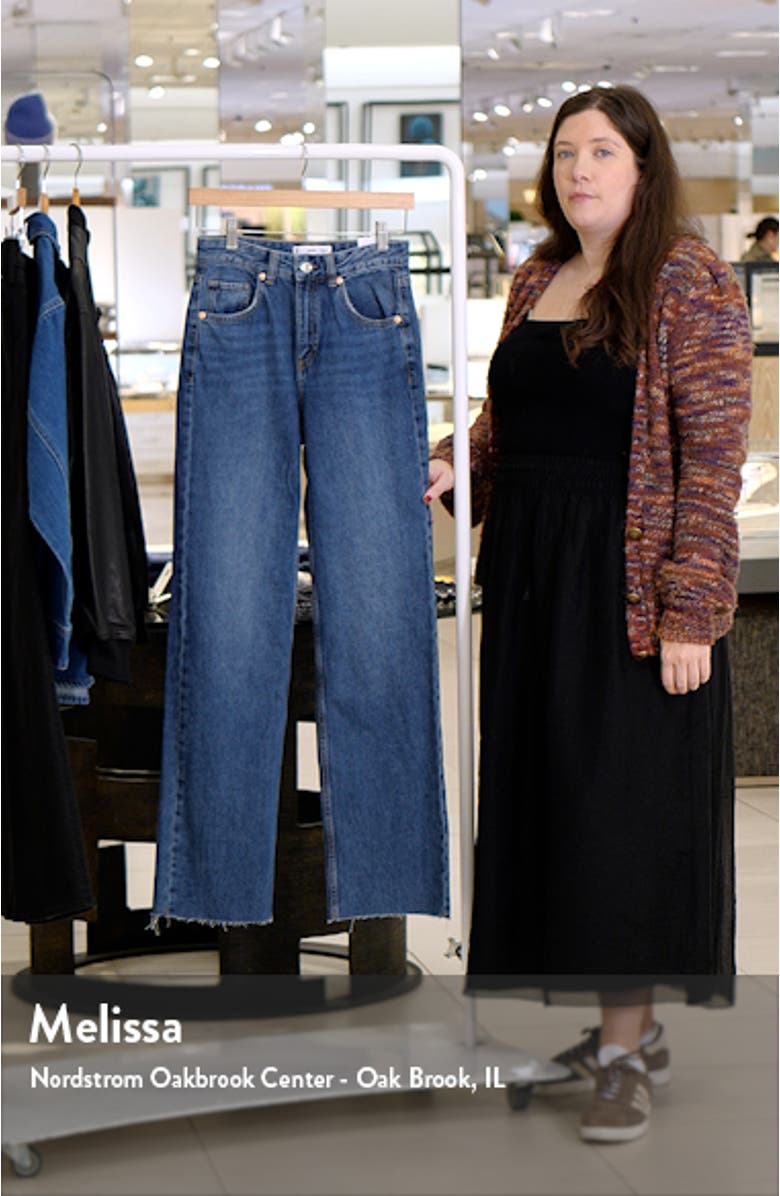 Raw Hem Mid Rise Wide Leg Jeans, sales video thumbnail