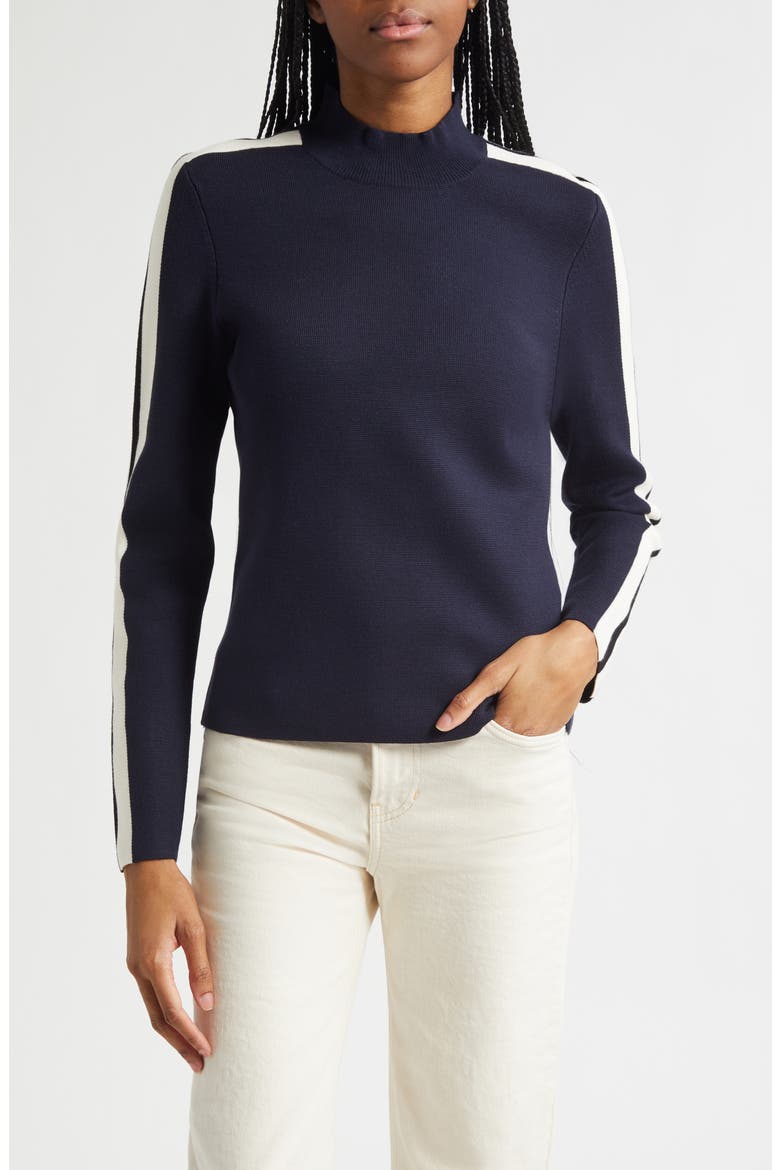 ♥️m　herネイビーボーダーs Veronica Beard Asante Side Stripe Sweater (Women) | Nordstrom