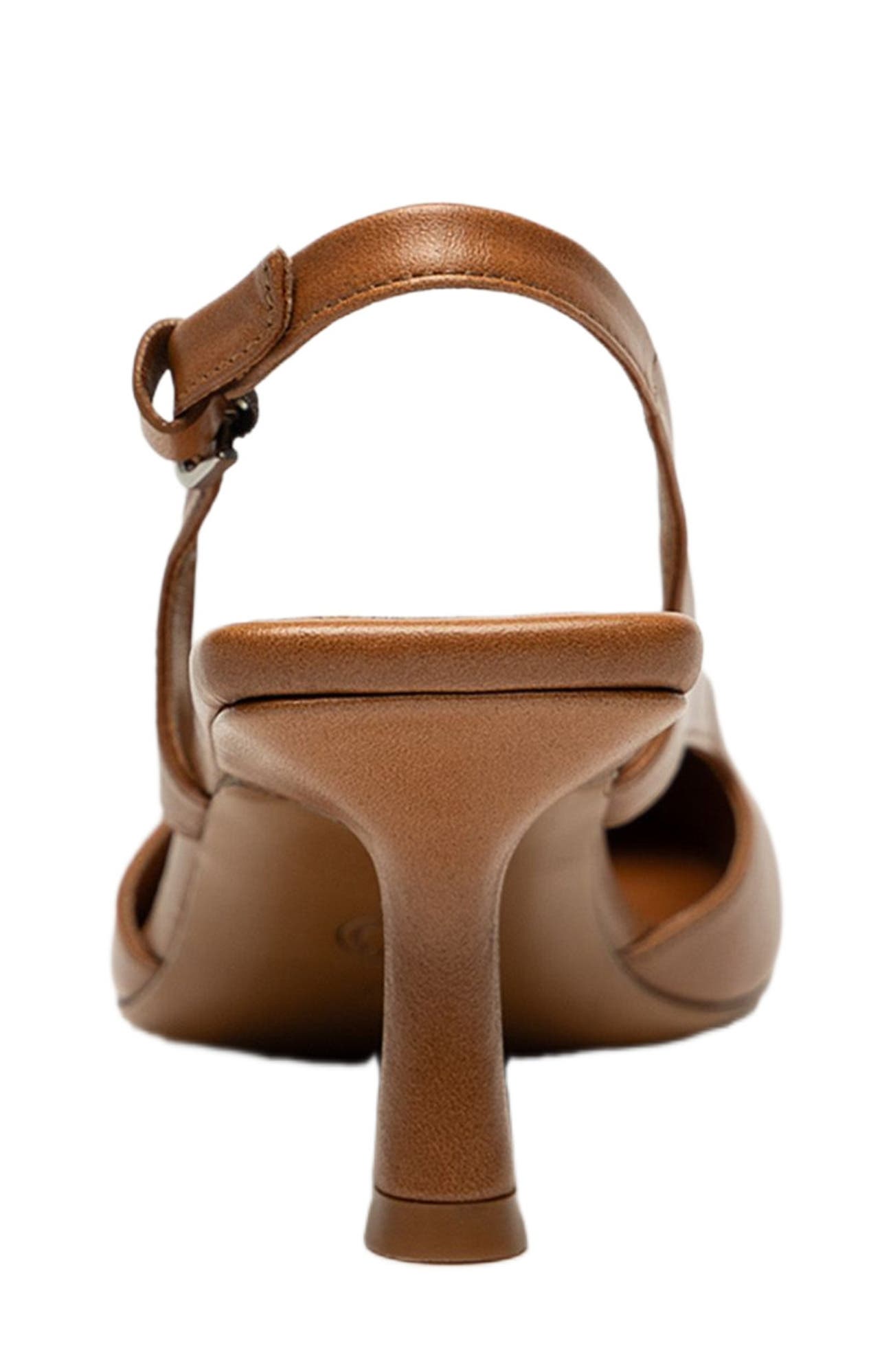 Holton Smooth Leather Slingback Heels, Alternate, color, Cuero
