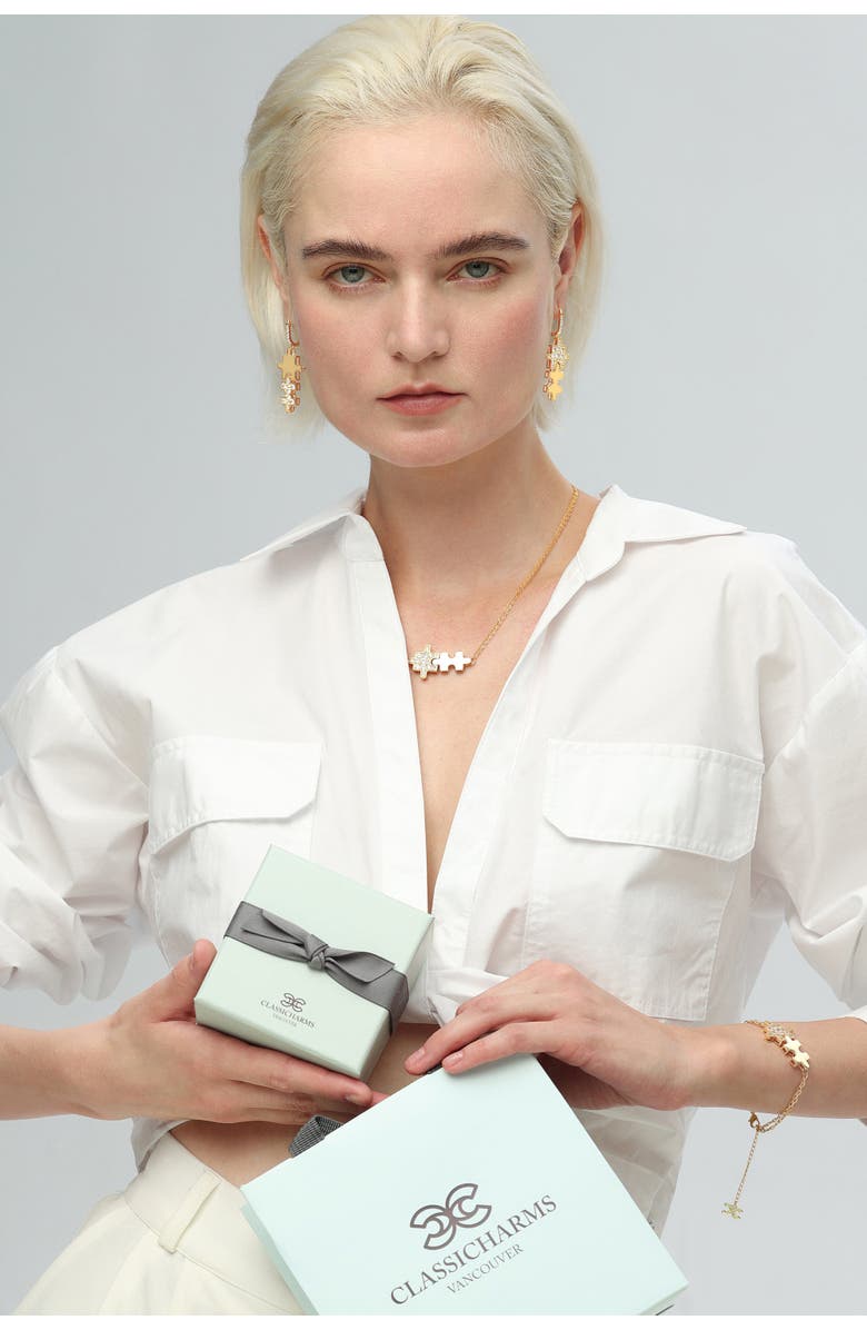 Classicharms Jigsaw Puzzle Necklace, Alternate, color, Gold