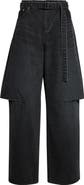 Sacai Sliced Belted Denim Jeans