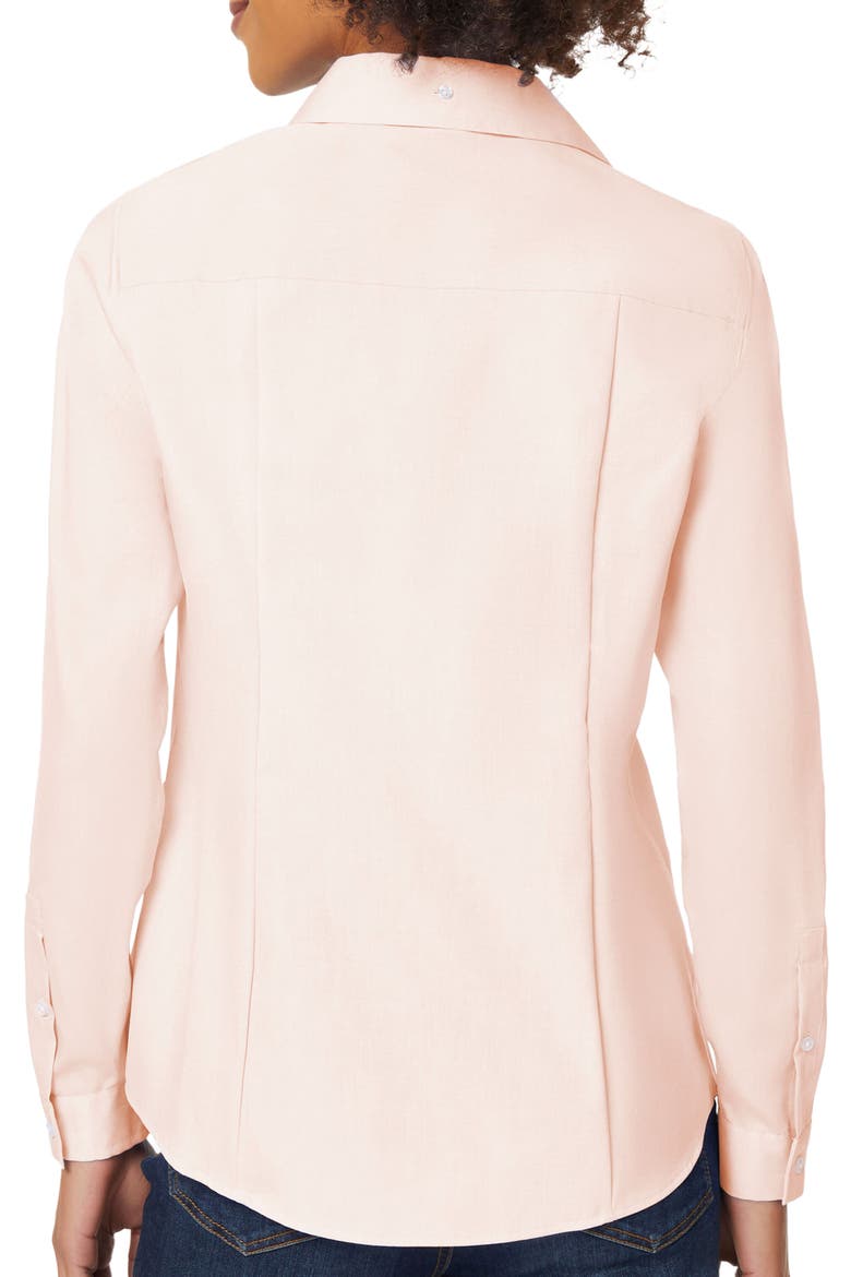 Solid Button-Up Cotton Shirt, Alternate, color, ROSE