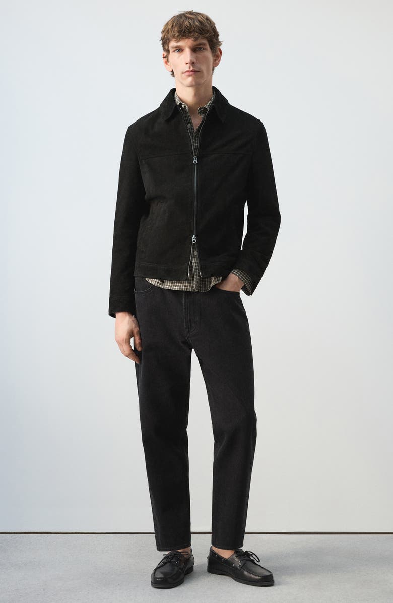 MANGO Suede Jacket, Alternate, color, Black