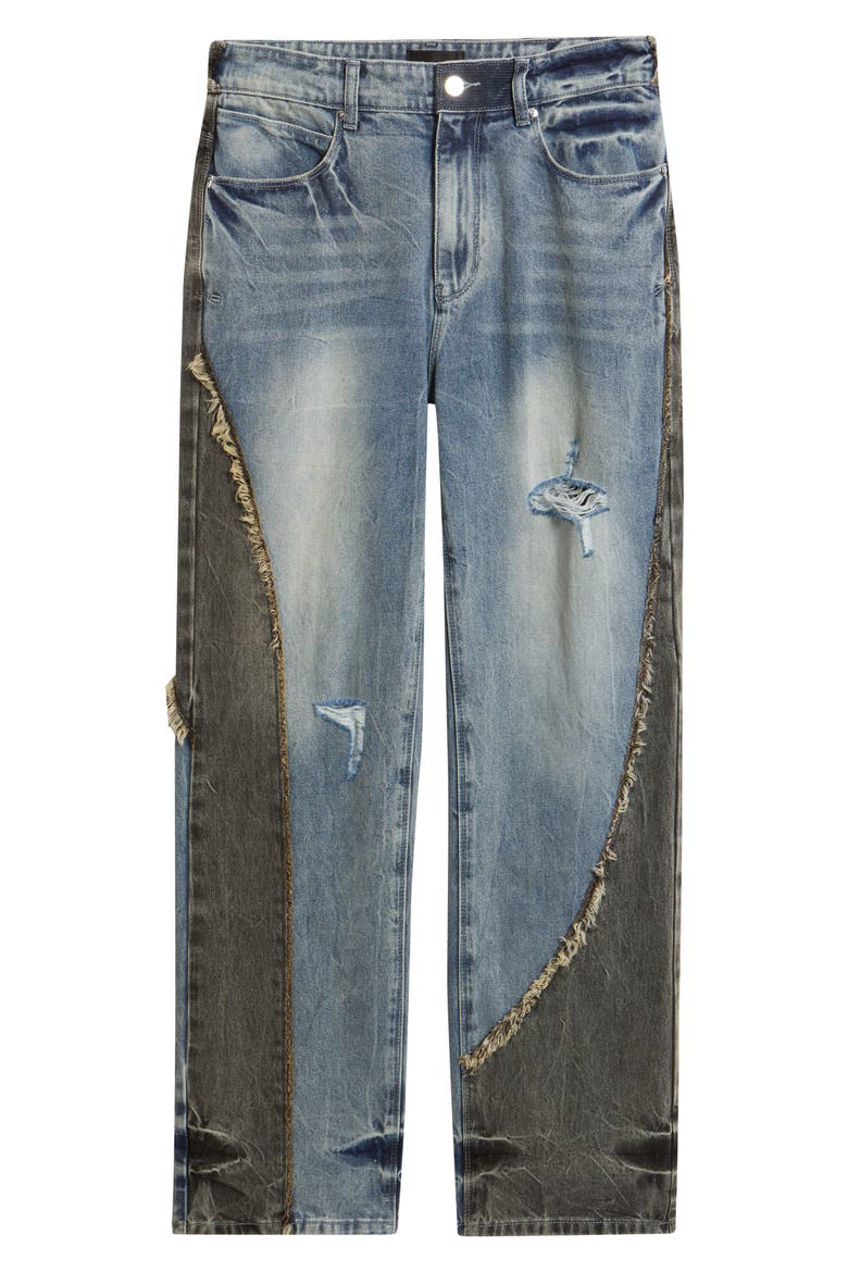 Tucker Slim Fit Distressed Jeans, Alternate, color, ASH BLUE SPLIT