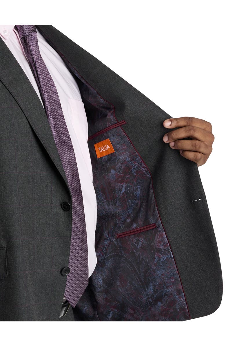 Tallia Windowpane Suit Jacket, Alternate, color, Charcoal