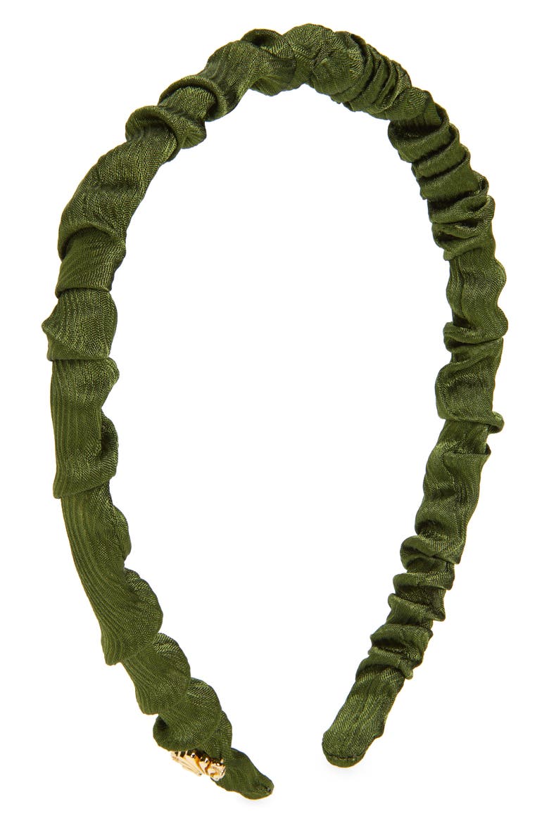 Jessie Ruched Headband, Main, color, PINE GREEN