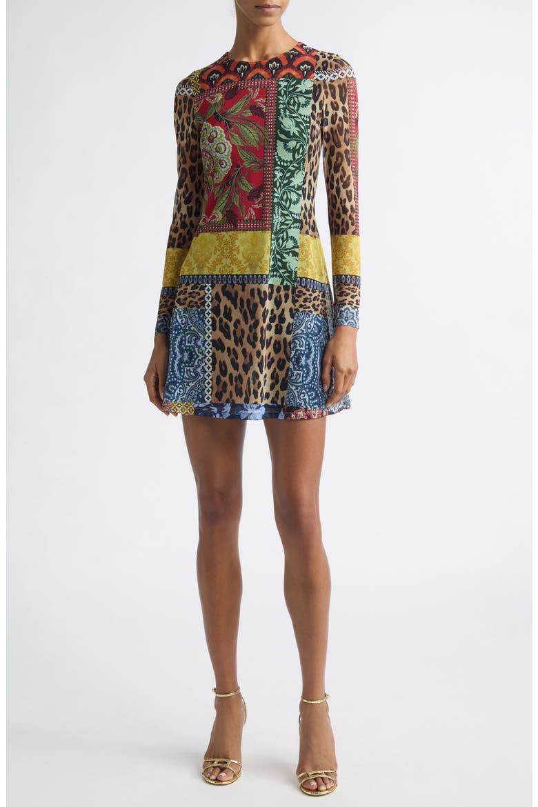 Delora Long Sleeve Minidress, Main, color, OFF THE GRID
