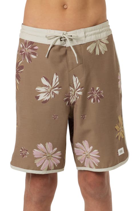 Kids' Cruzer Stripe Scallop Board Shorts (Big Kid)