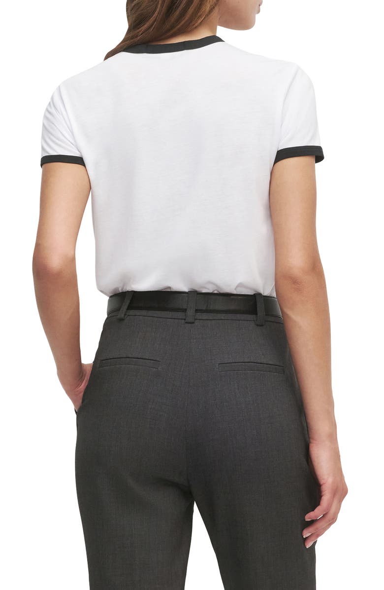 Favorite Daughter Logo Crop Ringer T-Shirt, Alternate, color, White/ Black