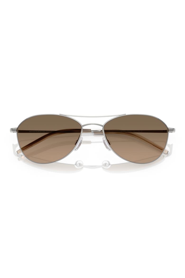 57mm Pilot Polarized Sunglasses, Alternate, color, SILVER/ SANDSTONE GRADIENT