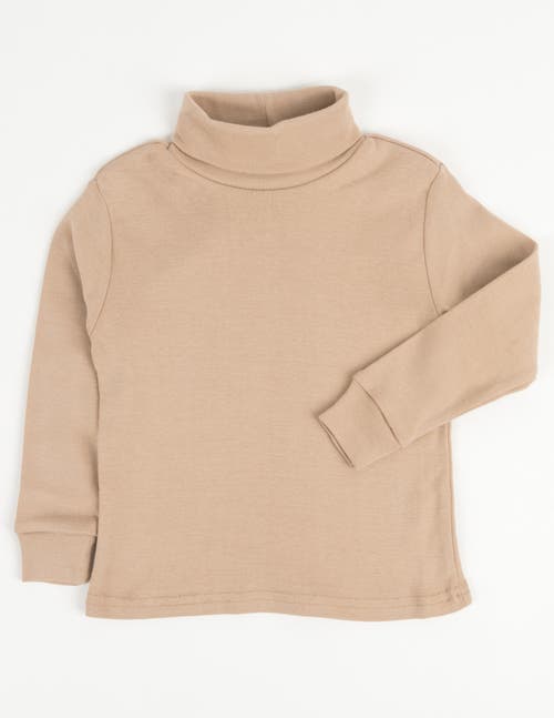 Leveret Kids Turtleneck, 100% Cotton, Solid Colors In Neutral