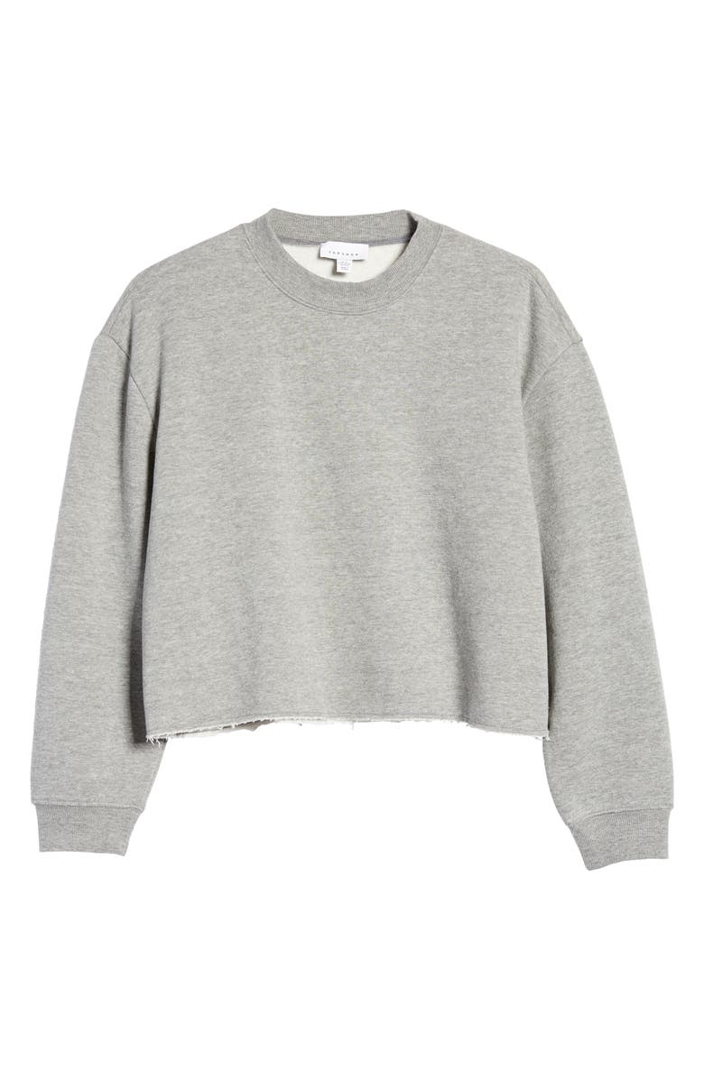Topshop Crewneck Crop Sweatshirt, Alternate, color,