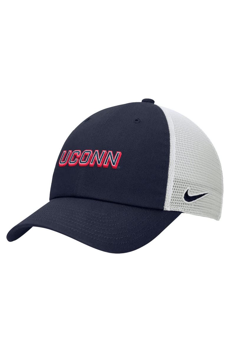 Nike Men's Nike Navy UConn Huskies On-Field Club Adjustable Trucker Hat, Main, color, 