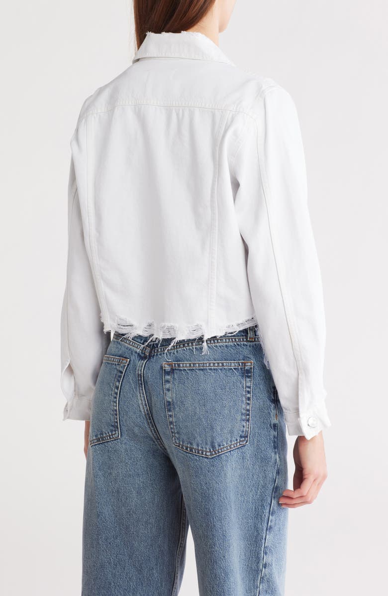 FRAME Le Vintage Denim Jacket, Alternate, color, White Rips