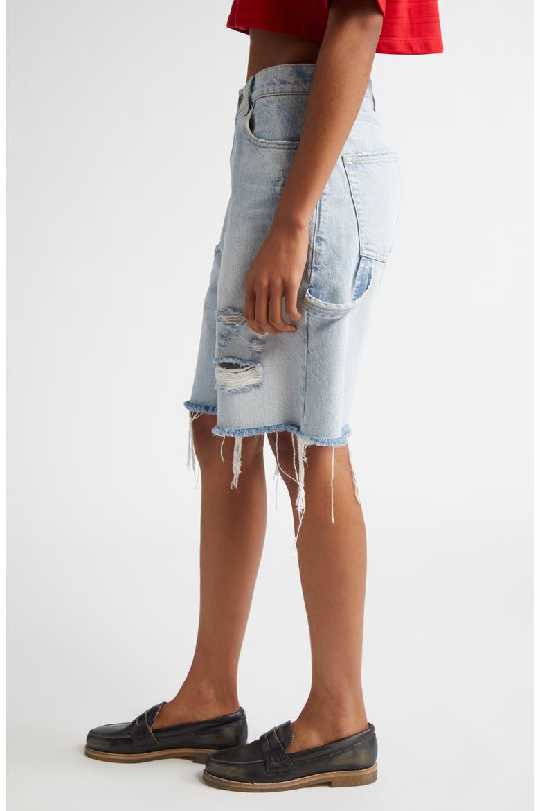 Marsha Destroyed Cutoff Denim Bermuda Shorts, Alternate, color, CLOUD BLUE