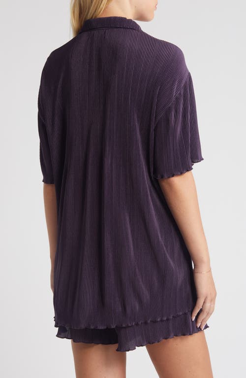 Open Edit Plissé Short Pajamas In Purple Night