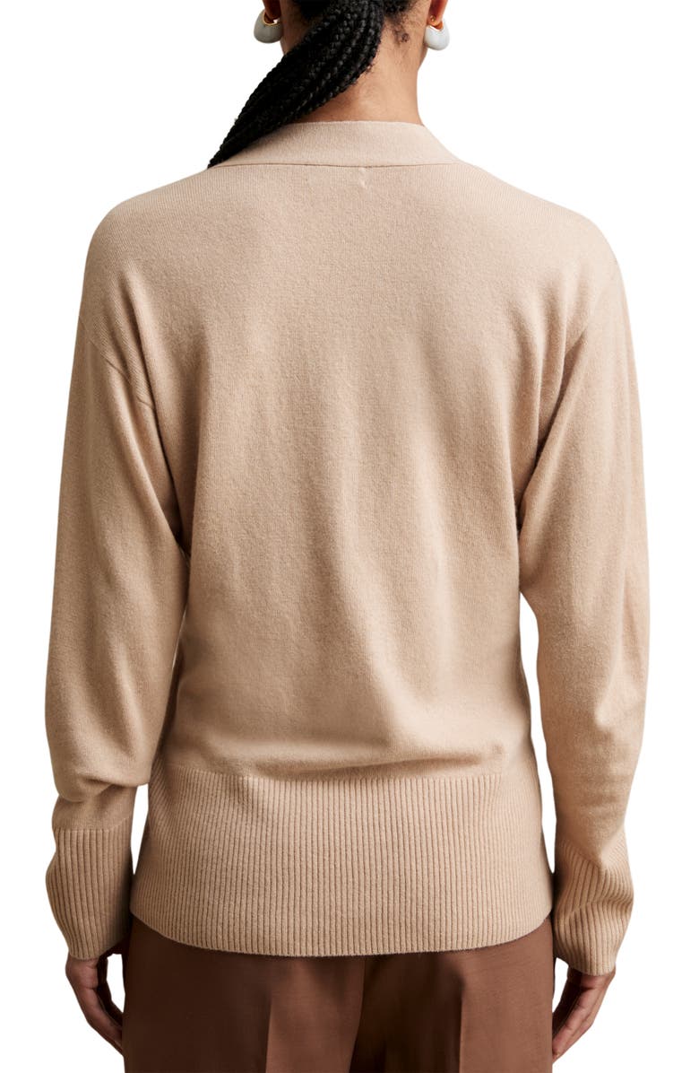 Reiss Tyle Wool & Cashmere Blend Cardigan, Alternate, color, Neutral