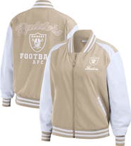 WEAR by Erin Andrews Women's WEAR by Erin Andrews Tan Las Vegas Raiders Tonal Full-Zip Bomber Jacket
