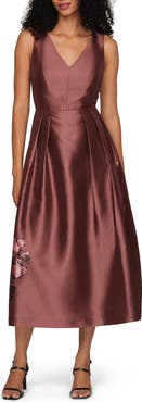 Kay Unger Blakely Floral Print A-Line Dress