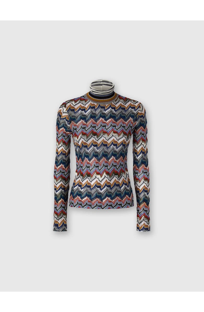 Missoni Slim Fit High-neck Sweater In Embroidered Lace, Main, color, Multicoloured