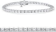 Bliss Diamond 7Ct Emerald Cut Diamond East West Tennis Bracelet 14k Gold Lab Grown