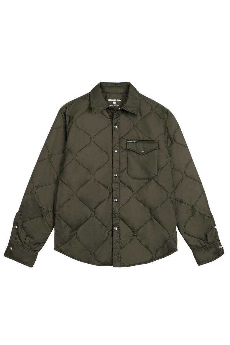 Quilted Shirt Jacket, Alternate, color, Olive