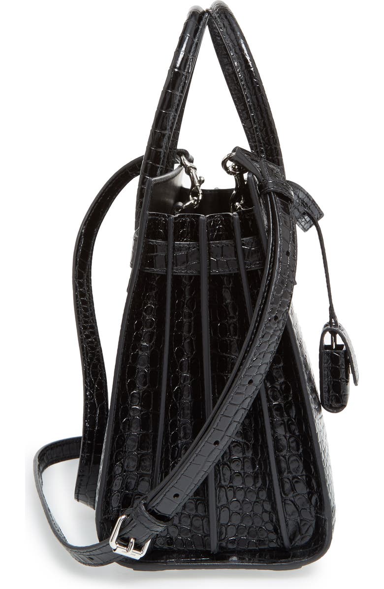 Saint Laurent Baby Sac de Jour Croc Embossed Calfskin Leather Tote, Alternate, color,